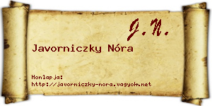 Javorniczky Nóra névjegykártya