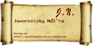 Javorniczky Nóra névjegykártya