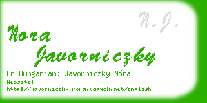 nora javorniczky business card